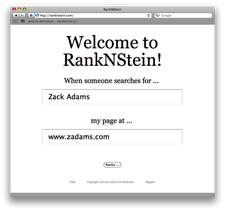 Checking my site for keywords: Zack Adams